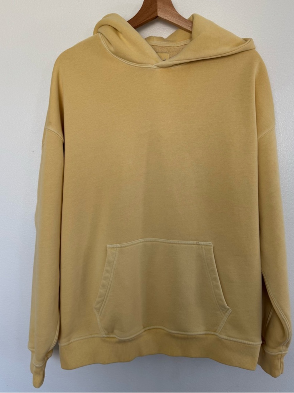 NEW Abercrombie & Fitch Essential Popover Hoodie Mens Large Straw Yellow A&F
